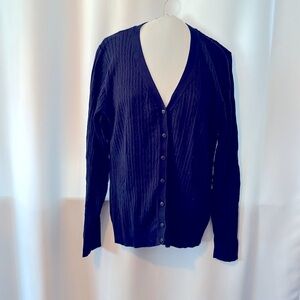 Tommy Hilfiger Pima Cotton Cable Knit V-Neck Cardigan Sweater